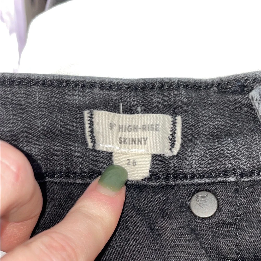 Madewell Black High Rise Distressed Skinny Jeans - Picture 5 of 5